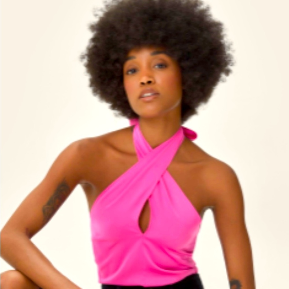 US size 0 Pink Halter Top